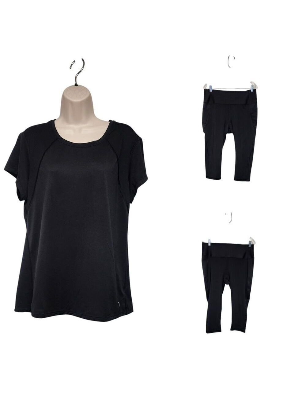 Gap Activewear Sculpt Compression Workout Pants/ Top Black Size XL